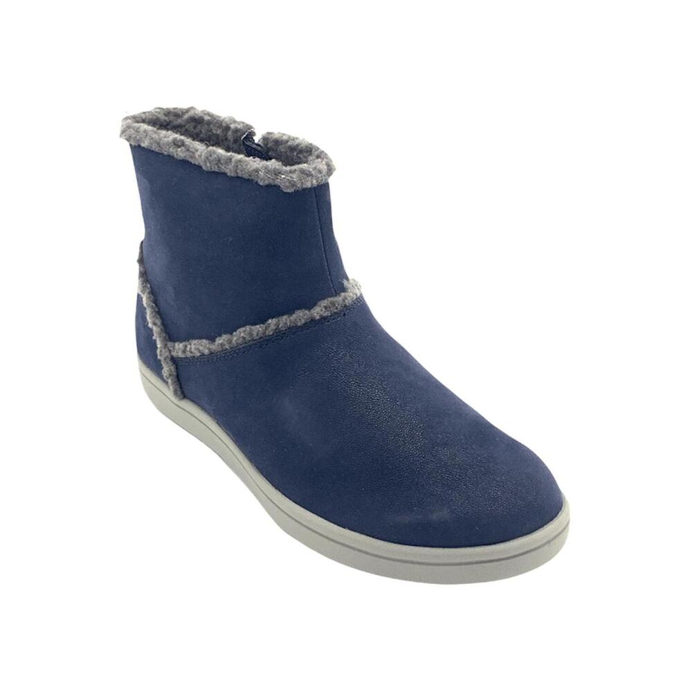 CLOUDSTEPPERS by Clarks Faux Fur Ankle Boots Step Glow Rose Navy - Medium - Picture 2 of 5